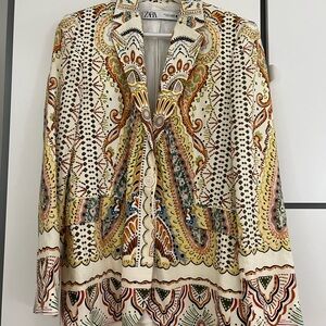 Zara Multicolor Patterned Blazer